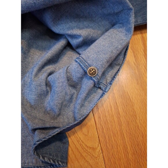 Vintage Karen Scott Denim Button Up Top Womens 1X Autumn Fall Embroidered Shirt - Picture 7 of 16